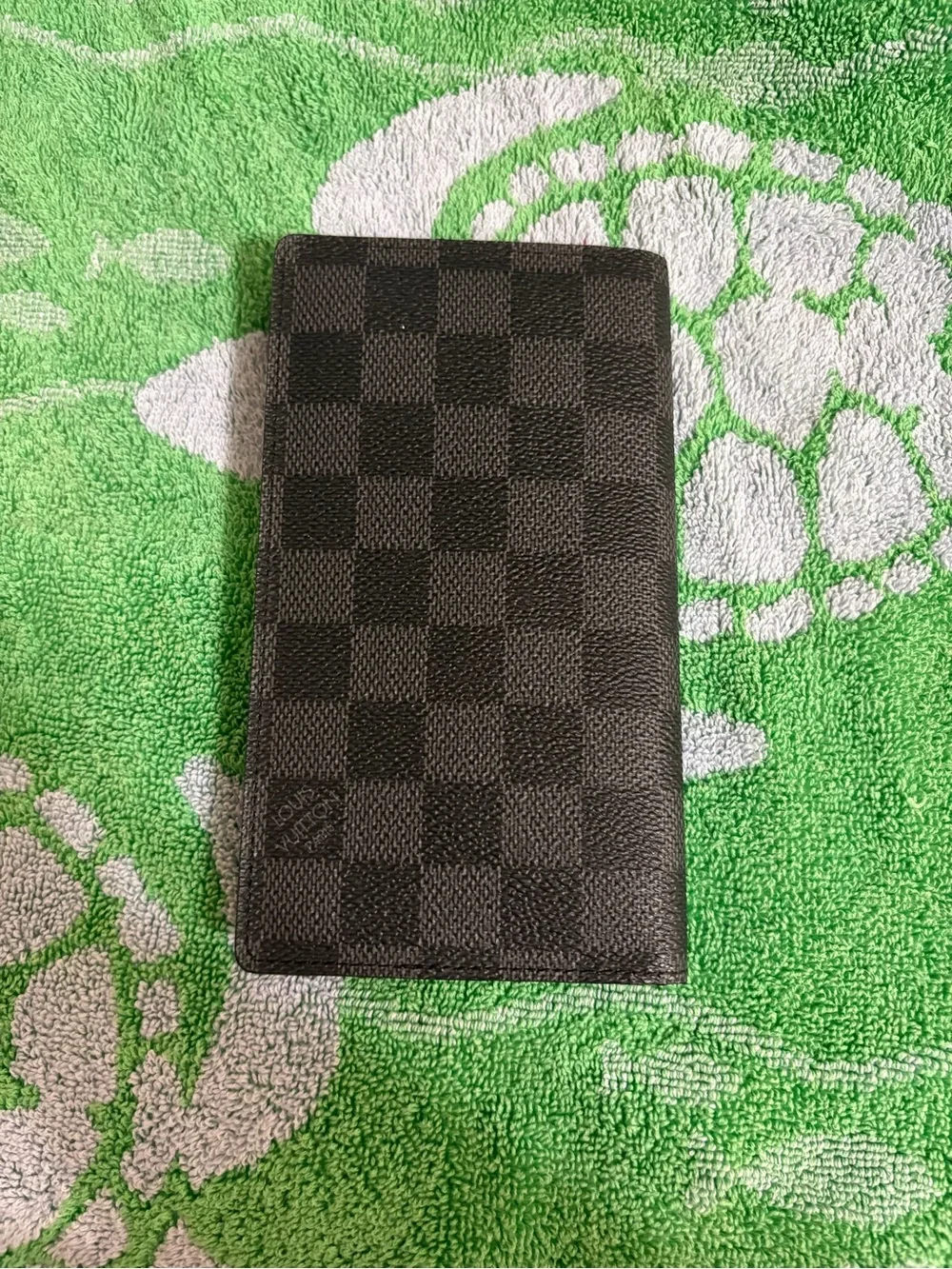 Louis Vuitton Black Leather Cover with Yellow Address Insert